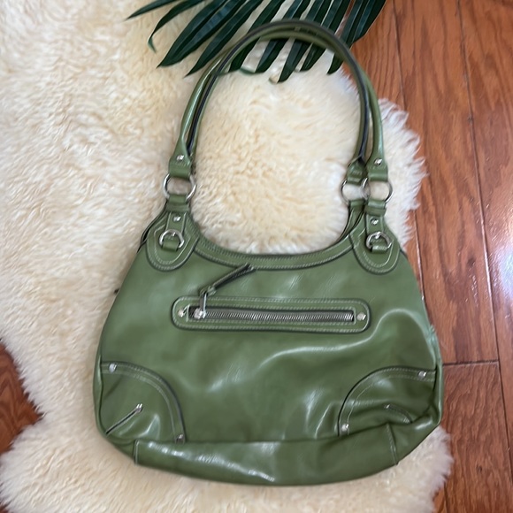 Green Shoulder Bag / 3 Inside Compartments and 1 Outer compartment - Picture 5 of 7